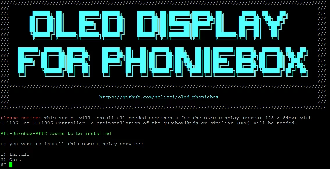 Installation OLED Display for Phoniebox