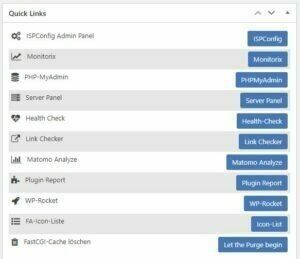 Dashboard Quick Link List Widge